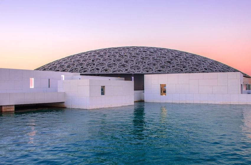 louvre abudhabi couché de soleil