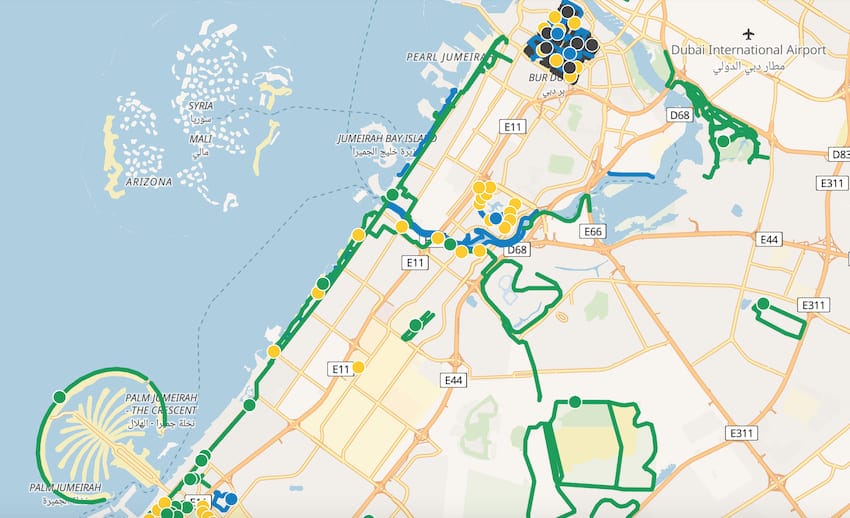les pistes cyclables à dubai