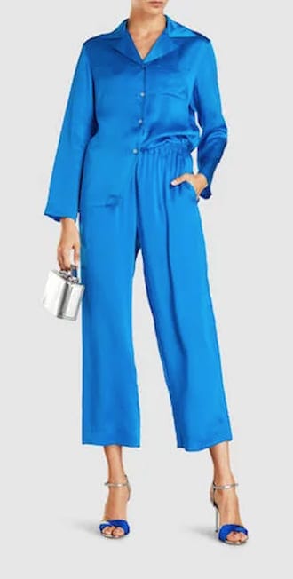 ensemble pantalon blouse en satin