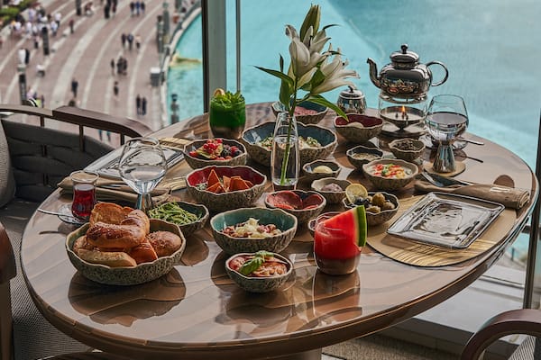 petit déjeuner avec vue sur les fontaines