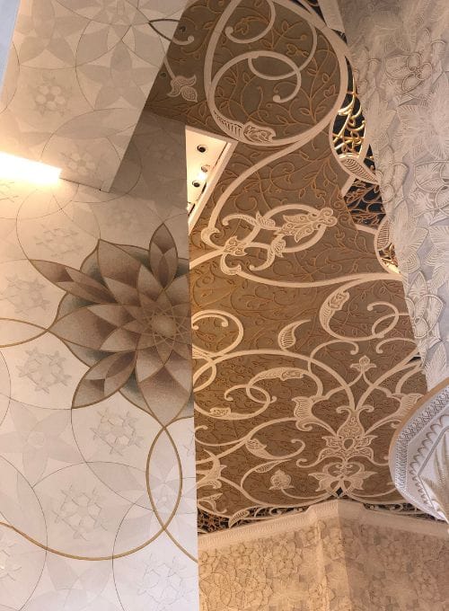 détail ornement intérieur mosquée de Abu Dhabi