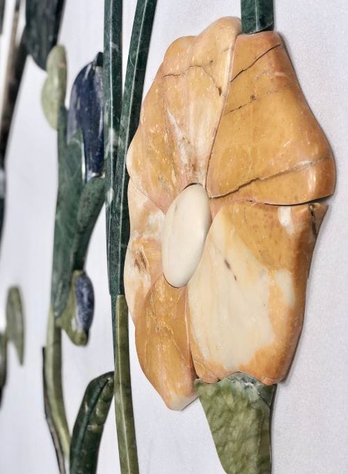 sculpture intérieur mosquée de Abu Dhabi fleur en relief